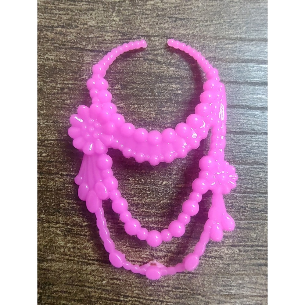 Fashion Doll Necklace Hot Pink 3 Tier Statement Jewelry Z26
